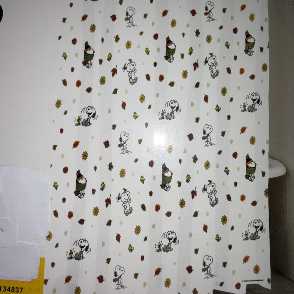 Snoopy Puffer Jacket Shower Curtain Fall Autumn